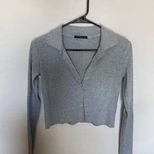 Brandy Melville ribbed button up long sleeve